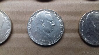 Stříbrné pamětní výroční mince 100 Kčs Stalin Gottwald Únor - 9
