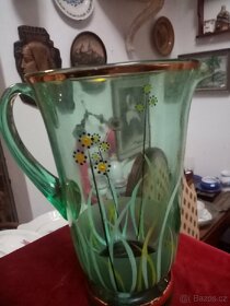 Starožitný skleněný pivní džbán - 9