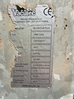Bloková pila VMP700A Vacutec Moravia - 9