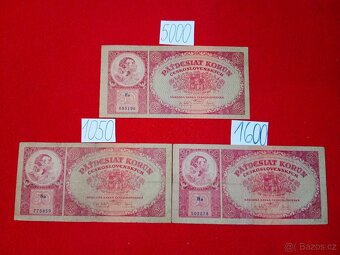 Československé bankovky třetí část ceny jsou za ks a na fotu - 9