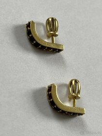 Český granát, šperky, zlato 585/1000, Brož, Náušnice - 9