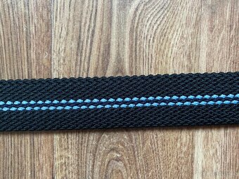 Nový pánský pružný opasek Bandi -L/XL, černý s modrými pruhy - 9