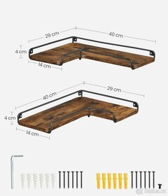 Nové 2ks rohové police Vasagle - 9