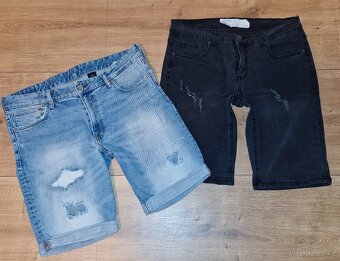 4 ks pánské džíny a džínové kraťasy vel.L - 9