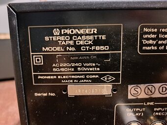Tape deck Pioneer CT-F850 "blue line" plně funkční - 9