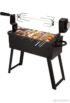 Gril s jehlou a motorkem na otáčení masa - 9