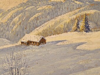 Obraz Sněžka, A. Esche, olej 30x37 - 9