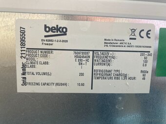 Beko truhlicový mrazák HSA24540N 230 litrů - 9