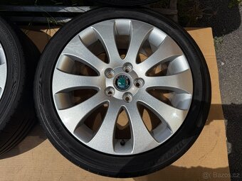 Alu kola 5x112 r17 Škoda Venus + letní pneu 225/45/17 Dunlop - 9