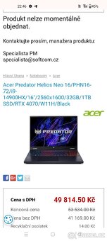 Herní notebook Acer Predátor HELIOS NEO 16 - 9