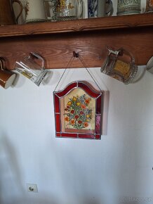 STAROŽITNÁ VITRÁŽKA - KVĚTINY - 9