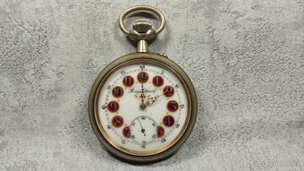 Velké 66 mm, 202 g těžké staré železniční hodinky s lokomoti - 9
