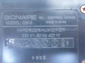 Nabídka zvlhčovačů prostorového vzduchu BIONAIRE CM-3, - 9