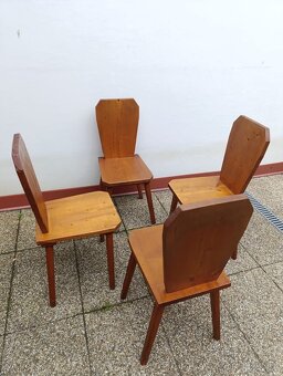 4 židle, masív, selský/rustikální nábytek - 9