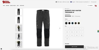 Zánovní kalhoty Fjallraven Barents Pro Winter Trousers M - 9
