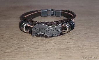 Nový pánský i Unisex kožený náramek značkový diesel hnědý - 9