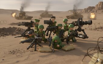 Rôzne sety vojakov 7 + doplnky - typ lego - nové - 9