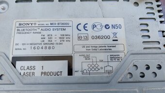 Autorádio SONY MEX-BT3600U Bluetooth - 9