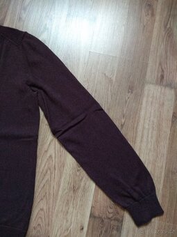 Nový pánský bavlněný svetr C&A - tmavě vínový, L - 9