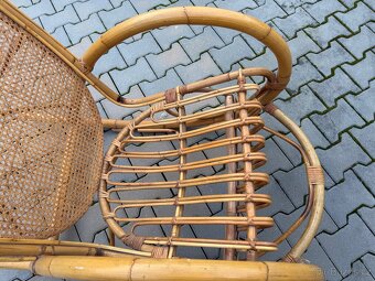 Luxusní, retro, přírodní ratanové houpací křeslo - 9