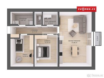 Novostavba byt 3+kk Slavičín - ul. Obchodní, krásná lokal... - 9
