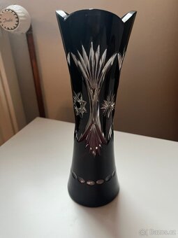 Starožitná krásná váza - rubínové sklo. - 9