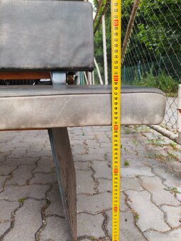 Stul dubovy masiv 200x90x76 kovove nohy+ lavice - 9