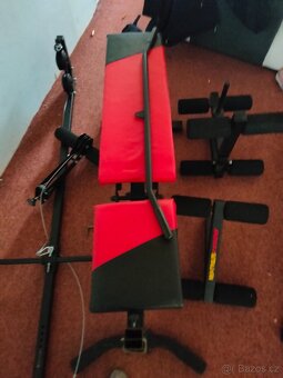 Vybavena posilovací lavice, kladky,, 360kg, polohovací - 9