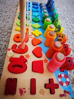 Dřevěné hry,hračky,Pexeso, hodiny,dřevěná skládačka + vklá - 9