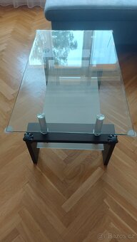 Skleněný konferenční stolek 100x60cm výška 45cm, hnědá barva - 9
