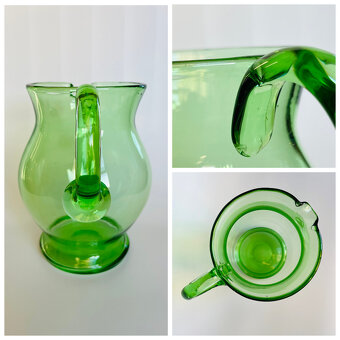 Retro džbán 1.7l, zelené sklo - 9