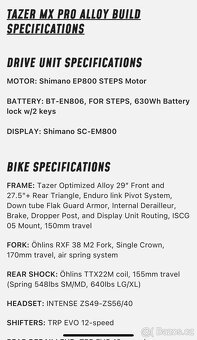 ŠPIČKOVÉ ELEKTROKOLO INTENSE TAZER MX ALLOY - 9