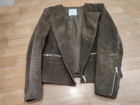 Dámský kožený semišový khaki křivák zn Mango - 9