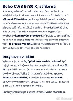 Nový odsavač par BEKO CWB 9730X stříbrná - 90 cm - 9
