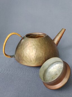 Dekorativní vintage měděná čajová konvice - 9