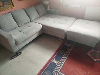 Rohová sedačka + taburet - 9