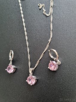 Nová dárková sada souprava šperků Růžové 925 - 9