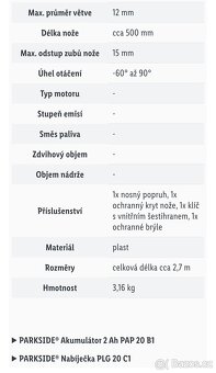 Aku nůžky na živý plot parkside s baterií a nabíječkou - 9