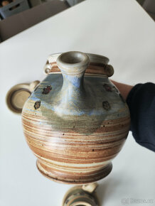 Nádherná keramická sada - konvice + 2 hrnky s podšálky - 9