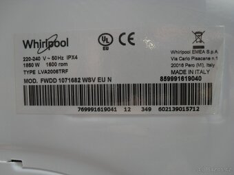 PRAČKA SE SUŠIČKOU WHIRLPOOL,VELKÁ KAPACITA 10/7KG,STÁŘÍ 2 R - 9