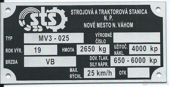 Štítky na BSS, Vihorlat, Agrostroj, Agrozet, STS - 9