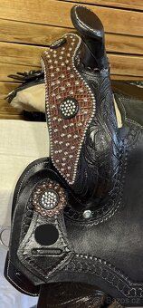 Westernové sedlo 23) černé Floral hnědý krokodý - 9