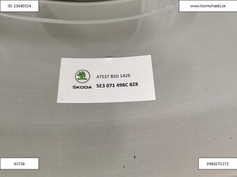 Škoda Octavia 4 originál alu disky 5x112 R18 ET48 1232 - 9
