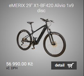 MRX elektrokolo eMERIX 29" X1-BF420 Alivio 1x9 disc - 9