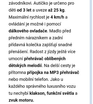 Dětské elektroauto ZÁNOVNÍ - 9