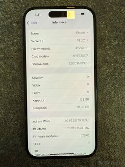 Apple iPhone 16, 128GB - top stav se zárukou - 9
