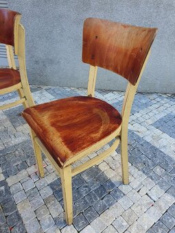 retro poválečné ČSSR židle 4ks socialismus 1950 - 1960 - 9