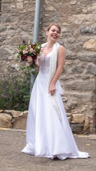 Svatební saténové šaty - 9