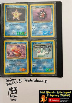 Kusové Pokémon VINTAGE karty (KARTY STARÉ PŘES 25LET)(3) - 9