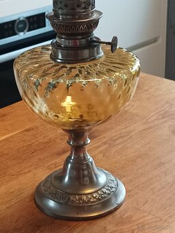 ART DECO STAROŽITNÁ PETROLEJOVÁ LAMPA UNIS PARIS KOLEM 1920 - 9